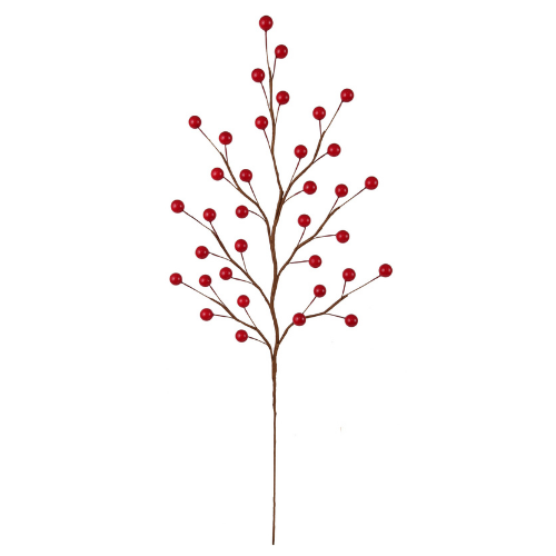 Larksilk - Vente Fleurs artificielles - Tiges de baies rouges de 19", décoration de Noël en fil métallique faux0