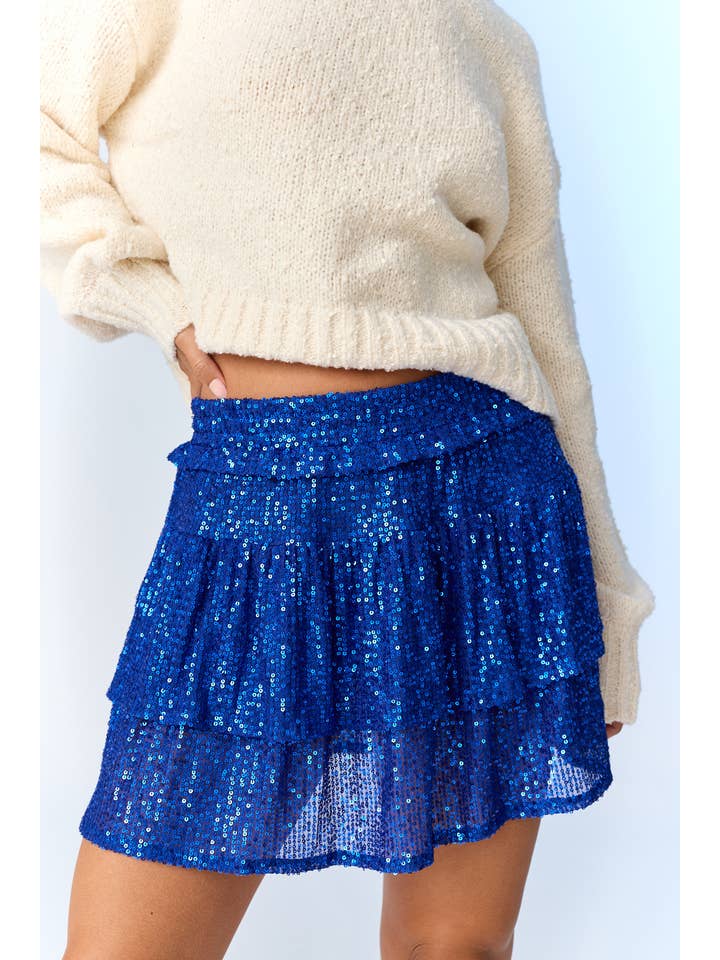 Papermoon - Wholesale Skirt - Women's - PS18588 - Alice Sequin Double Tier Skirt1