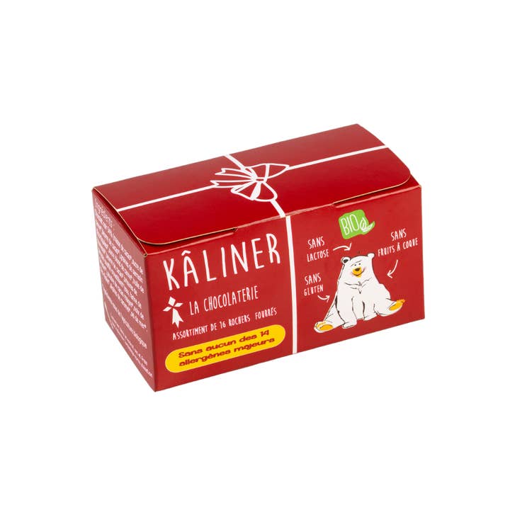 assortment of 16 filled chocolate rocks for wholesale by Kâliner