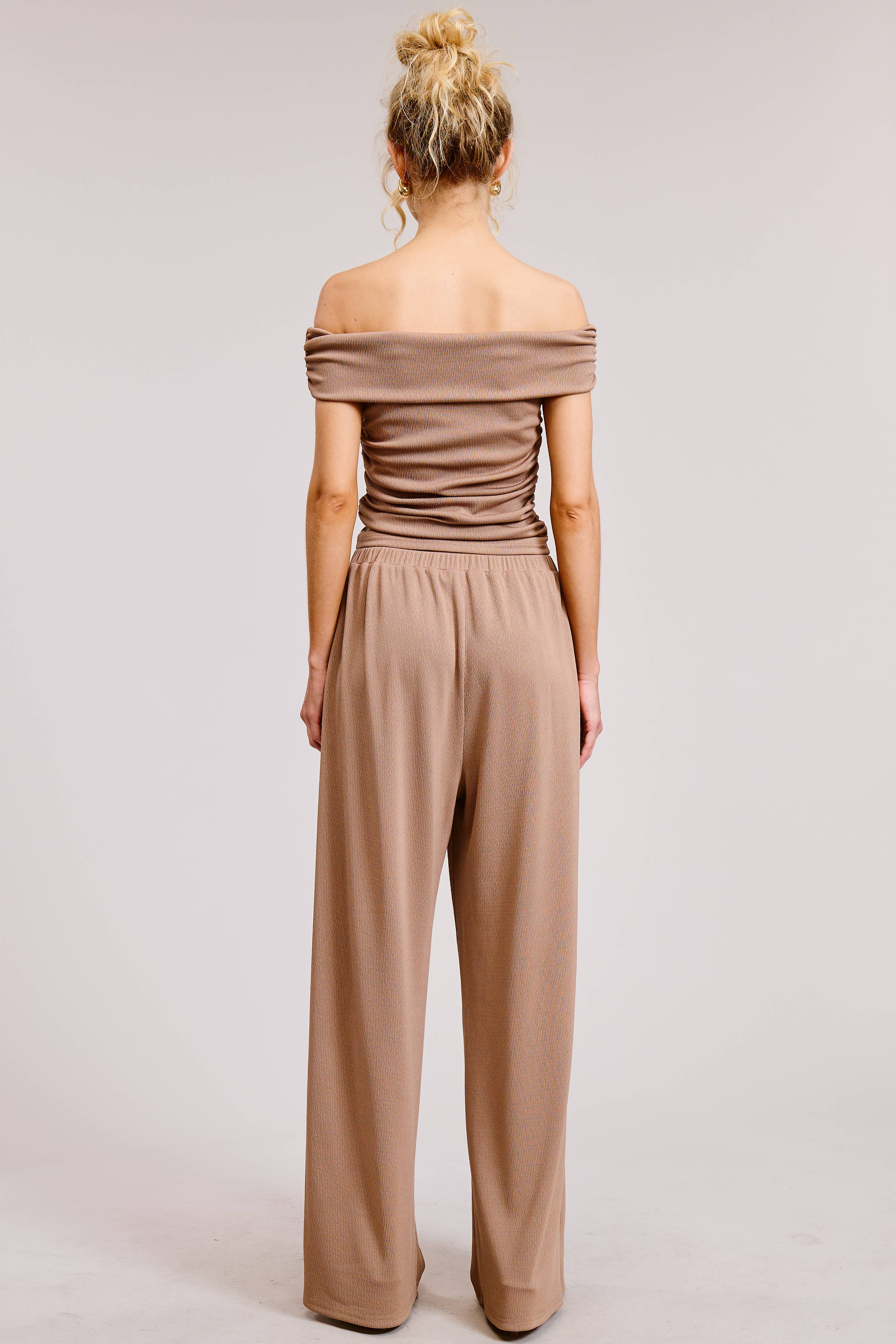 Mimosa - Wholesale Top & Pant Set (NOT Loungewear) - Women's - Off Shoulder Pants Set with Ruched Top15