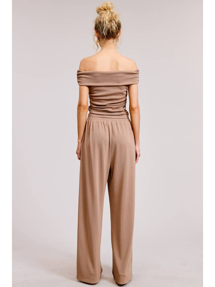 Mimosa - Wholesale Top & Pant Set (NOT Loungewear) - Women's - Off Shoulder Pants Set with Ruched Top15