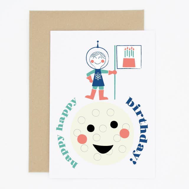 Biglietto di compleanno Outre Space Planet Boy per la vendita all'ingrosso da parte di Madame Annie et Fils