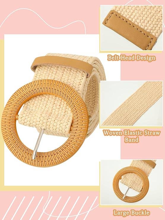 Crover - Wholesale Belt - Women's - Women's Straw Woven Elastic Belt 4