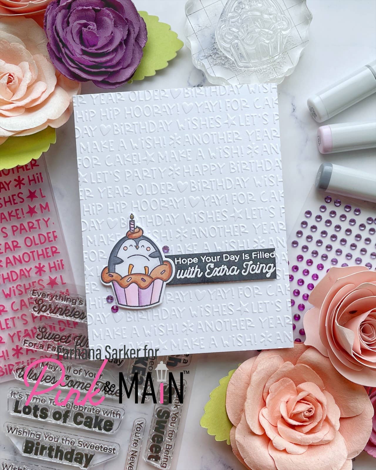 Pink and Main - Venta al por mayor Sello de goma/decorativo - Pingüinos de Fiesta6