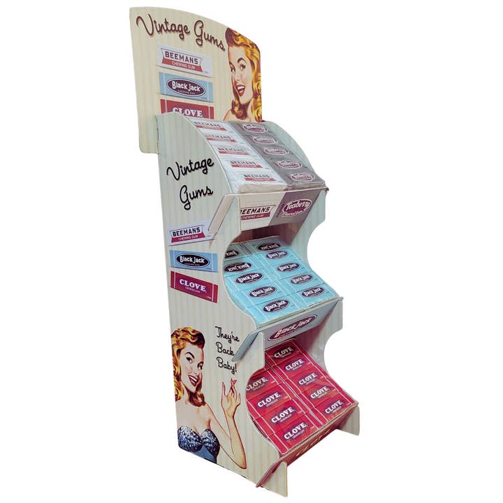 Candy Barn Express - Wholesale Chewing Gum - Vintage Gum Display - 6 Boxes of 20 Packs & Display 1