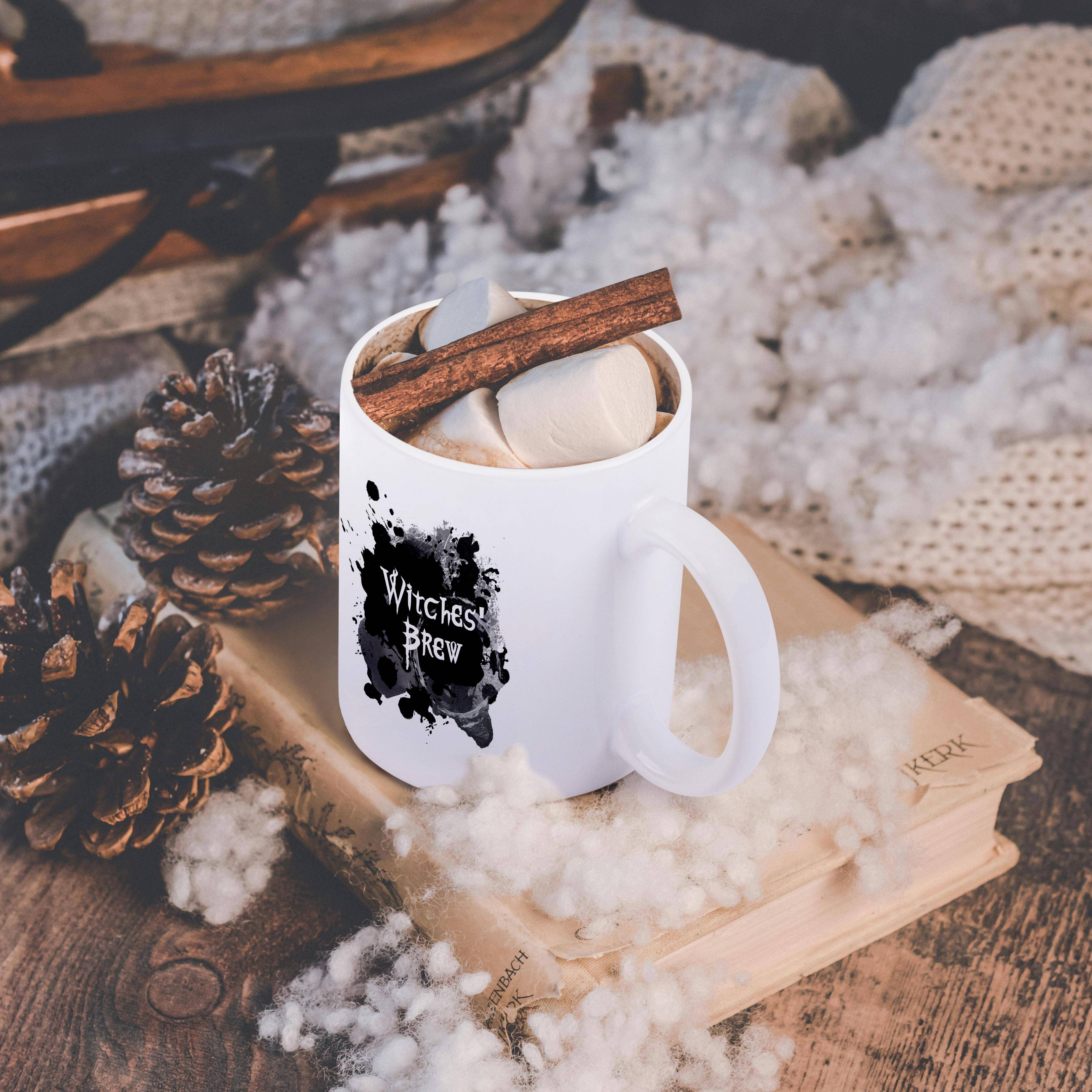 3dRose – Engroshandel Kaffekrus – 3dRose, Heksens Bryg - uhyggelig Halloween heksebryg sort uhyggelig blækplet, Krus11