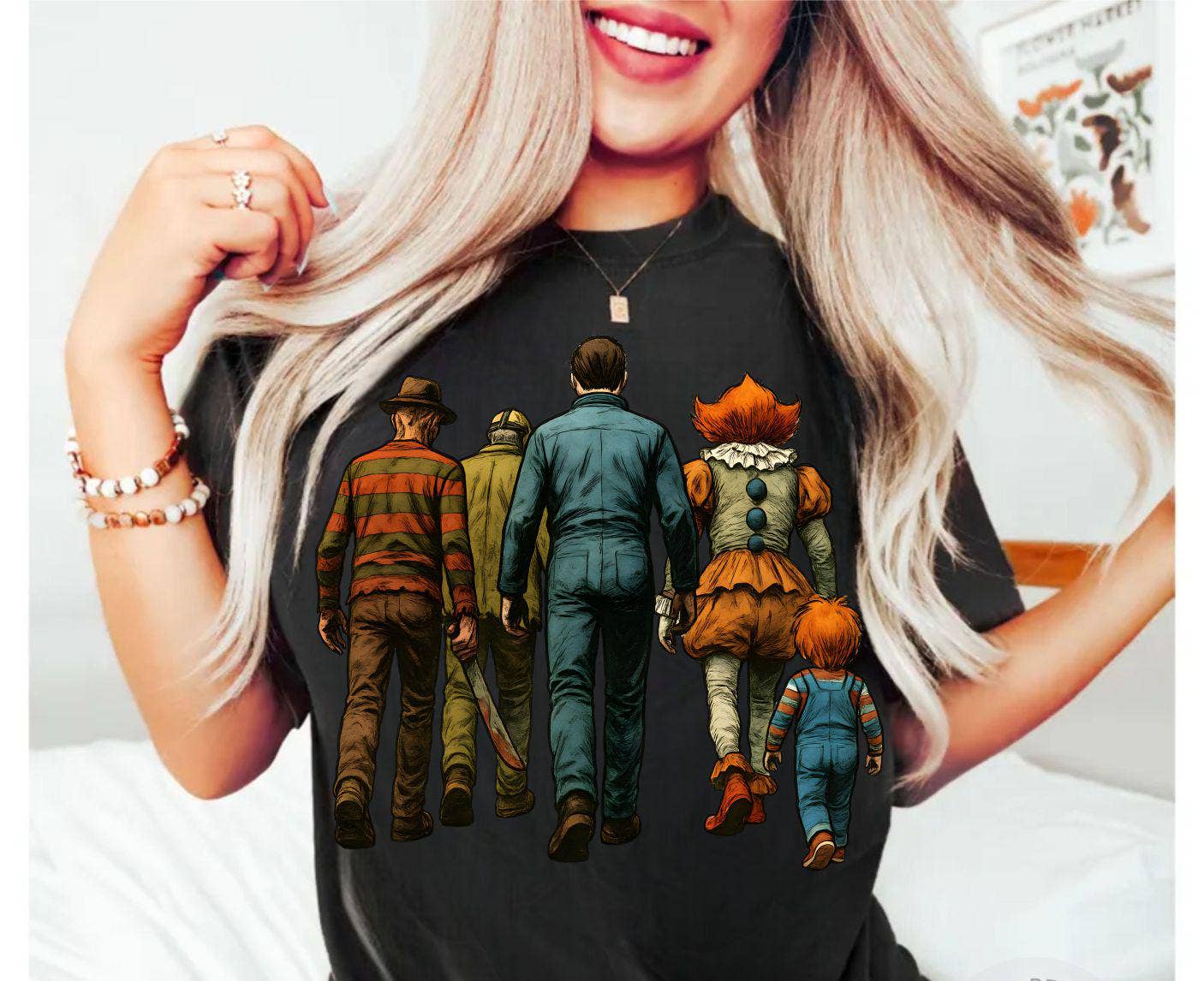 CVH DREAMY LTD – wholesale T-shirt (graphic) – women's – Retro Halloween Shirt, Halloween Horror Movie Sweatshirt0