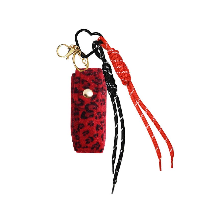 AMORINO SRL - Wholesale Keychain - Women's - LEOPARD PRINT FABRIC BAG CHARM KEYCHAIN1