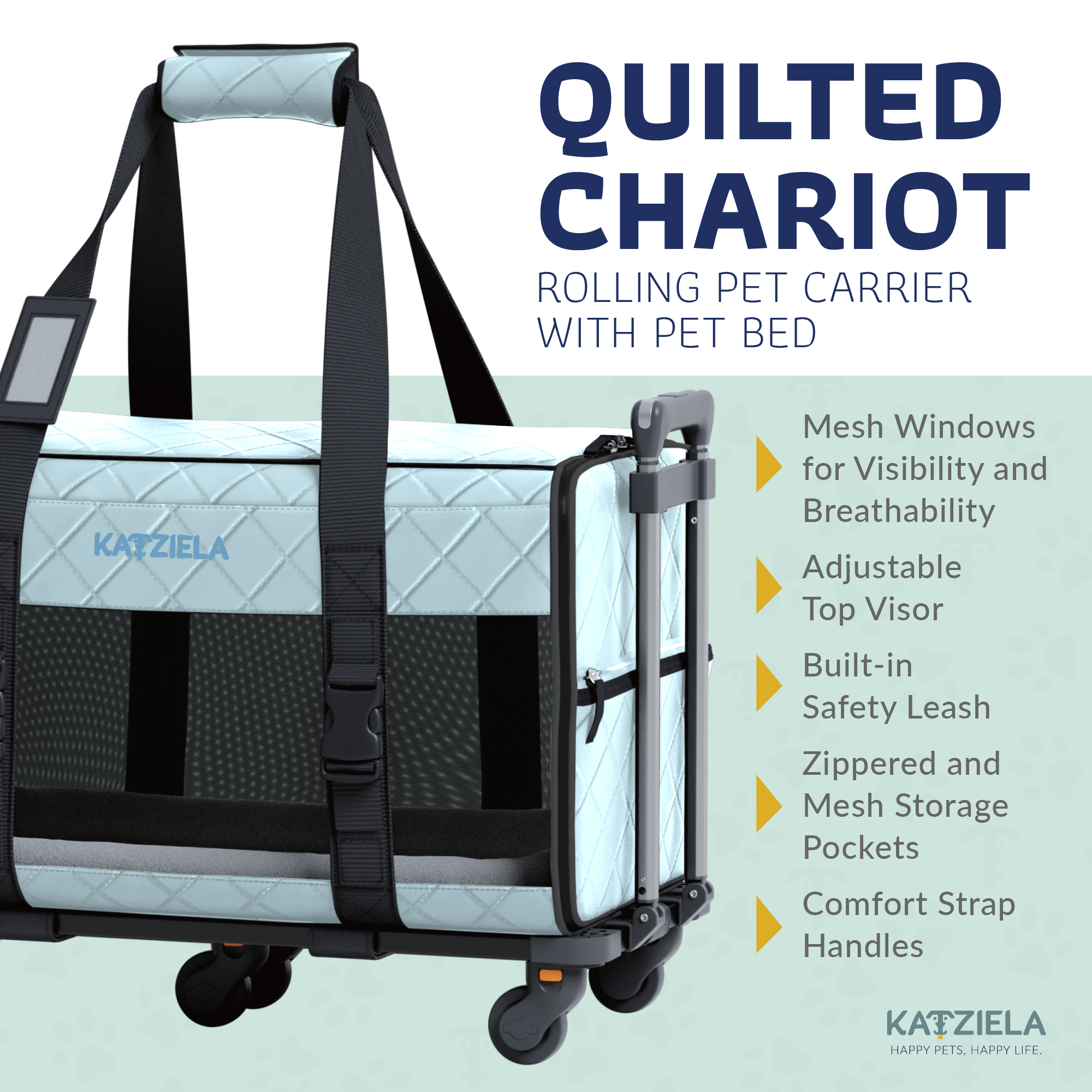 Katziela – Großhandel Haustier-Transportbox – Katze/Hund – Katziela® Chariot PRO Tragetasche für Haustiere, gesteppt23