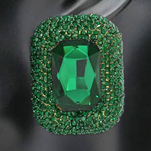 Brincos de Noite com Pedra de Vidro Retangular e Ponta por atacado de Sensibling Corp.