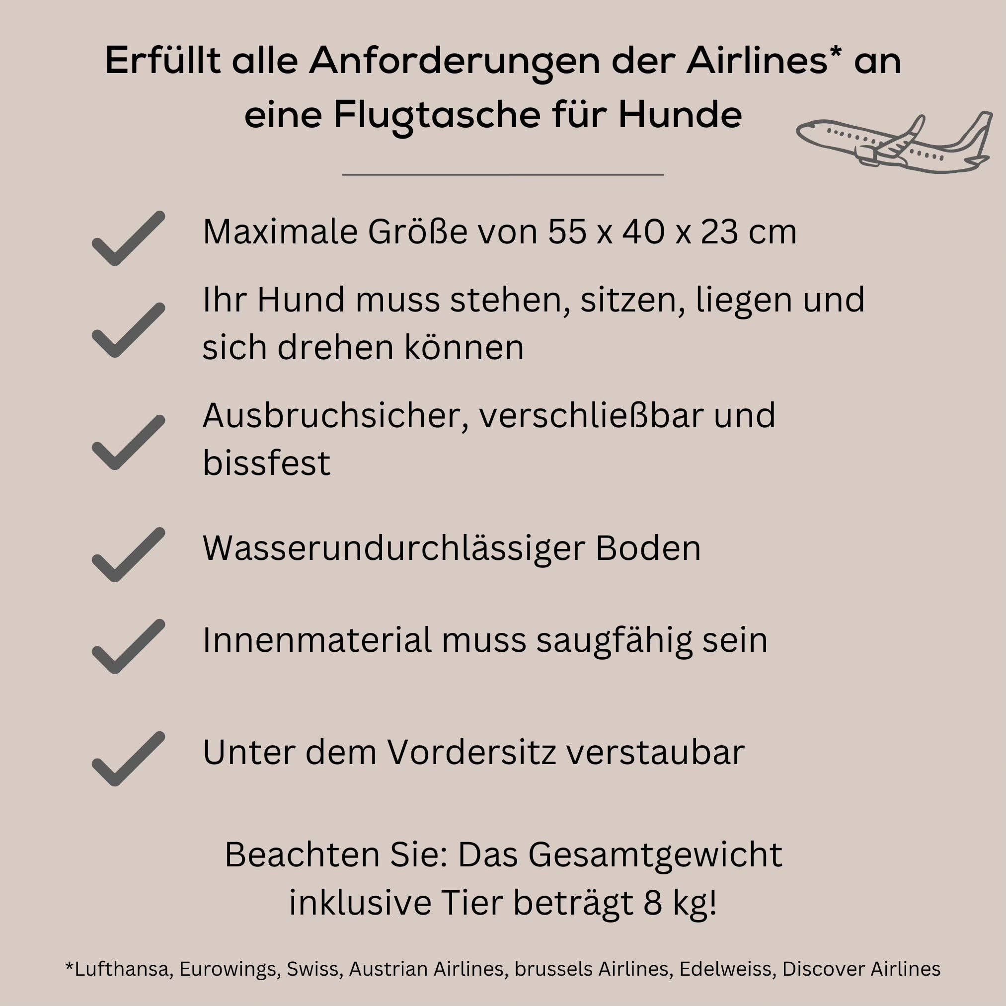 ​​Leopold's Finest for dogs – wholesale Transportbur – Hund – Flygväska för taxar och små hundar med ortopedisk madrass28