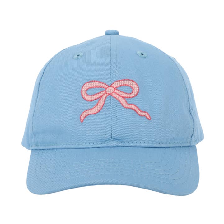 Kids' Cotton Baseball Cap with Bow & Leather Strap for wholesale by Little Kideauxs