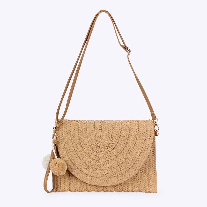 wandf - Vente Sac à bandoulière – femme - Sac bandoulière tissé à la mode Sac en paille fait main0