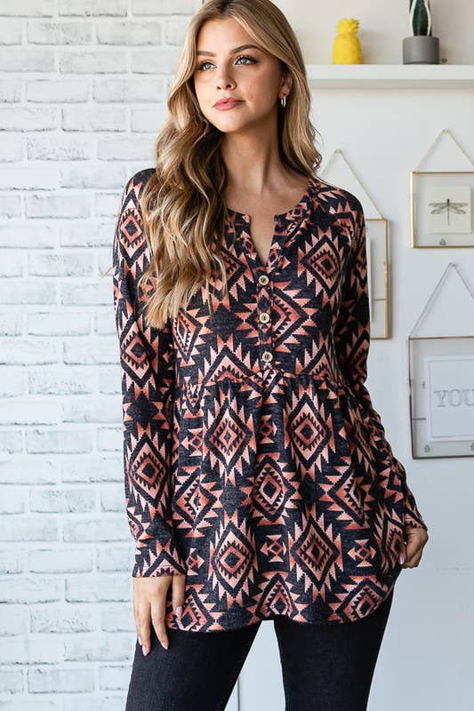 ROUGE/MULTI TOP DE POUPÉE AZTÈQUE MULTICOLORE ET6755-25 en vente sur Faire11