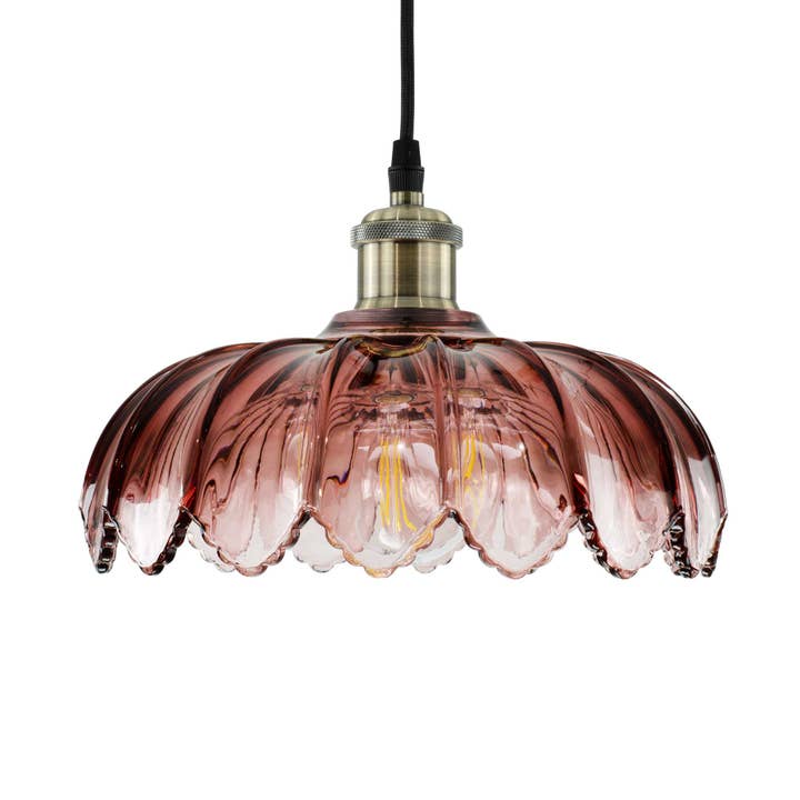 C-Création - Wholesale Chandelier/Hanging Light - Retro-style colored glass pendant Petal27