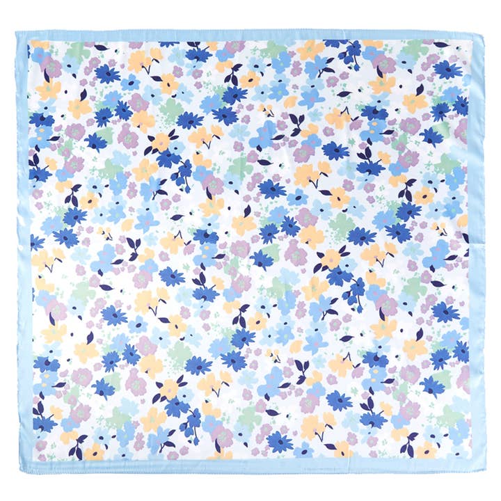 Hana - Wholesale Bandana - Women's - Small Multi Flowers Print Bandana Summer Scarf