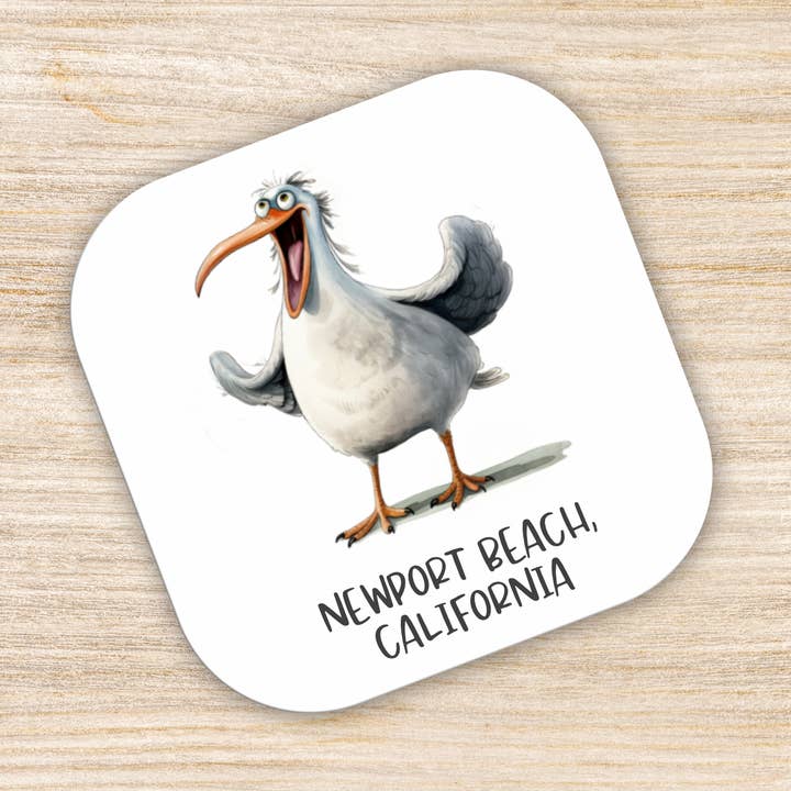 Dessous de verre Mouette de Plage Amusante - Wendy pour la vente par Says the One