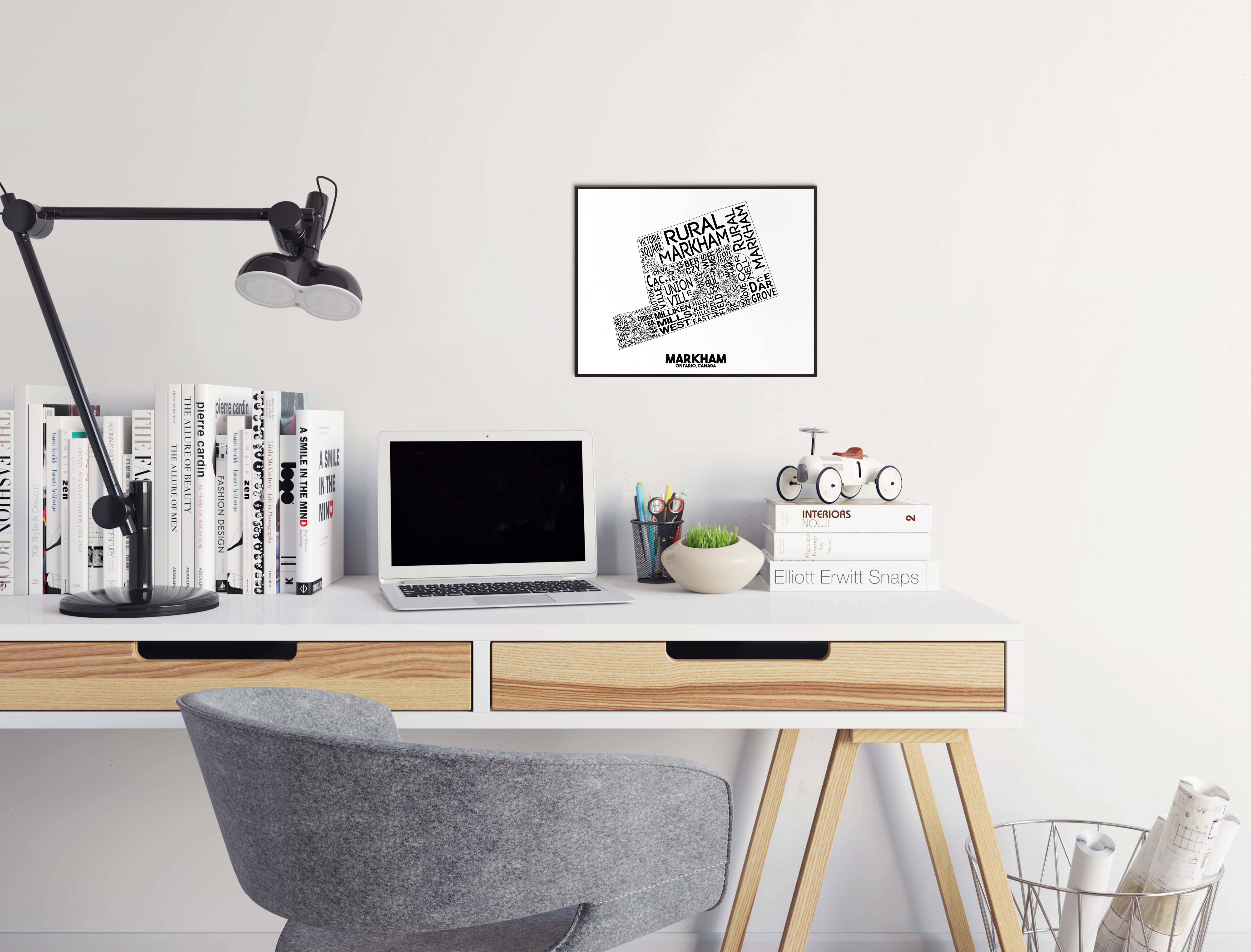 Damon D Chan - Wholesale Map - Markham Ontario Neighbourhood Typography City Map Print3