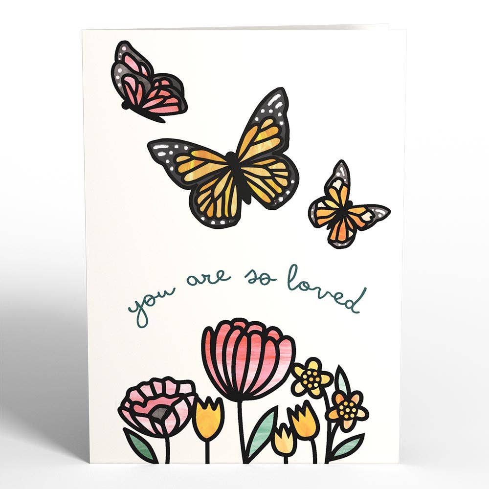Lovepop Cards - Wholesale Love Card - You Are So Loved Butterflies Suncatcher Card 5x7" (-40%)3