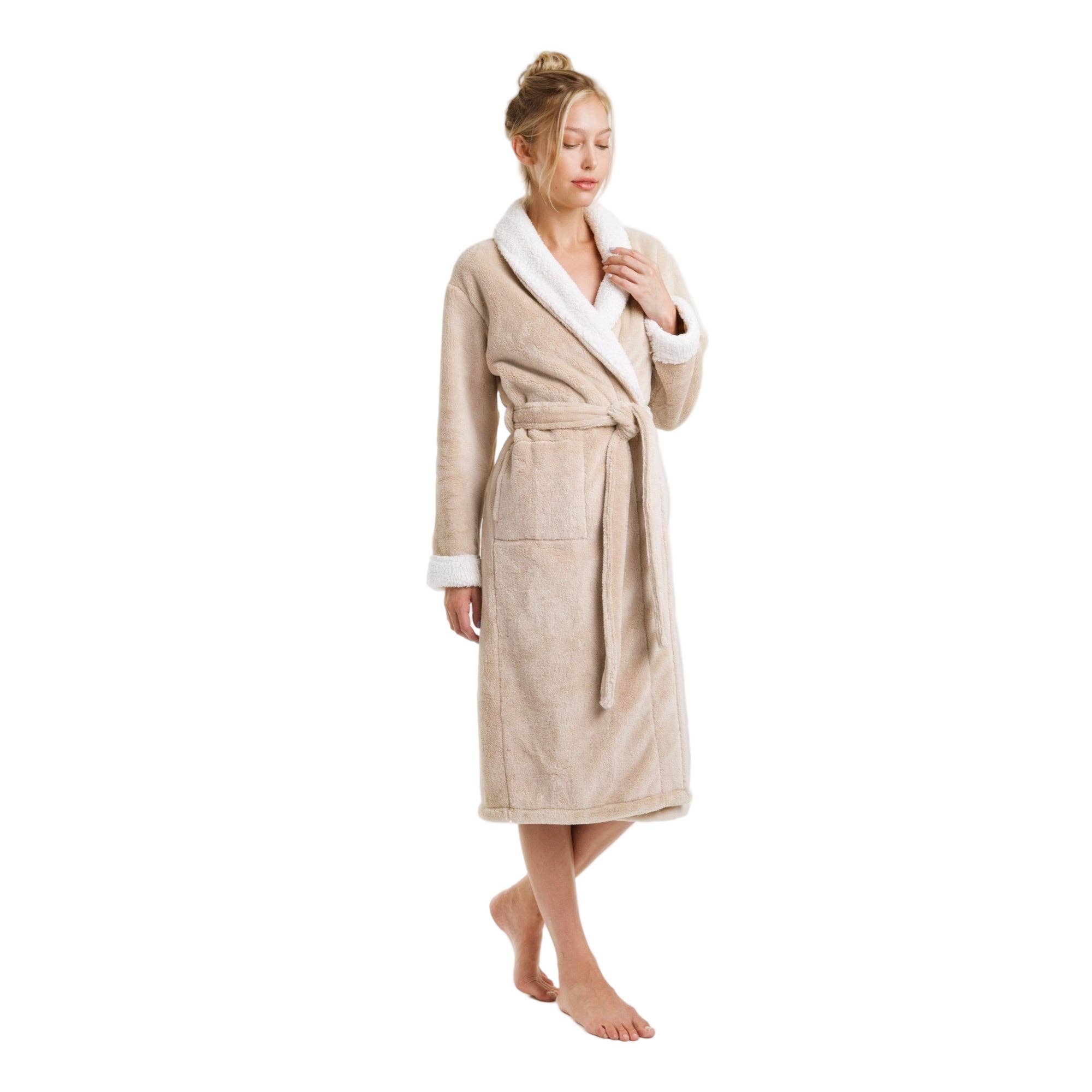 Pure Fiber - Wholesale Robe - Women's - Keila Sherpa Fleece Robe – Ultra Soft Cloud Comfort9