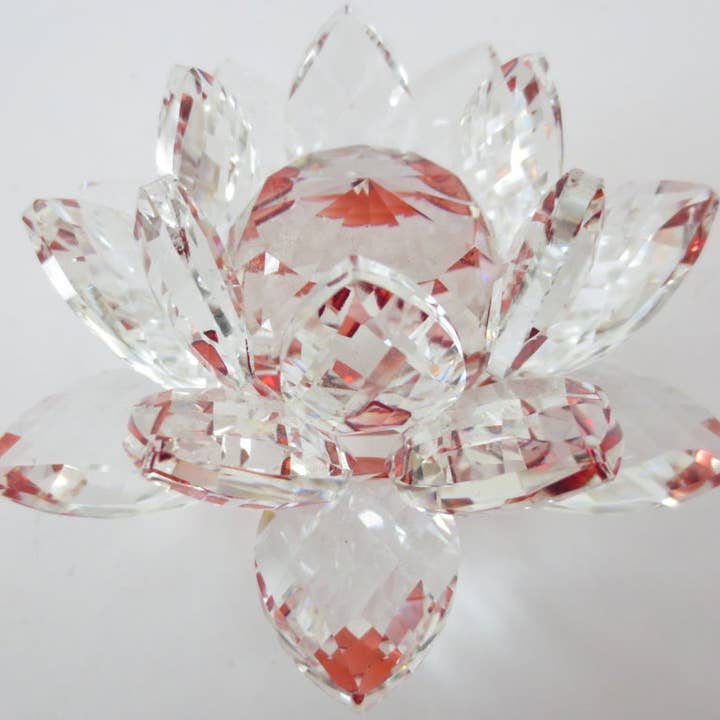 Kristallen lotusbloem in rood - 13 cm voor wholesale door Kl-u-Ra Magie des Lebens
