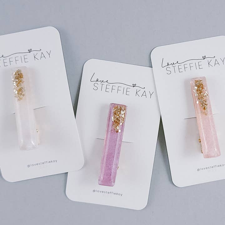 Clip a barra in resina | Con punta dorata per la vendita all'ingrosso da parte di Love, Steffie Kay