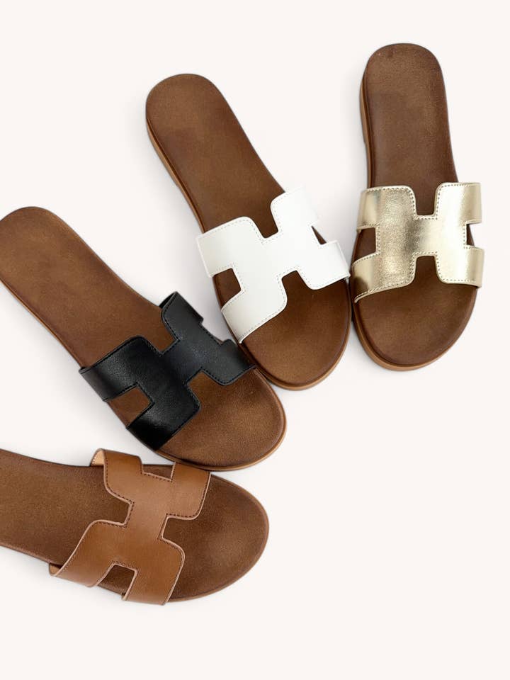 CCOCCI - Wholesale Sandals - Women's - CRUCIAL-01 CUT-OUT DESIGN UPPER SLIP ON SANDALS