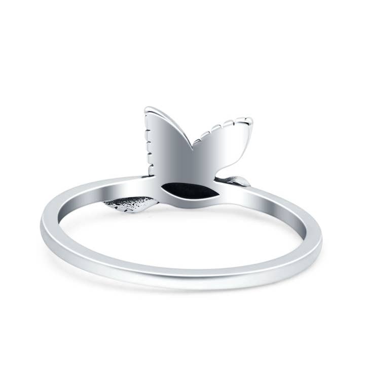 Sterling Silver Bird Band Oxidized Ring (8mm) for wholesale on Faire2