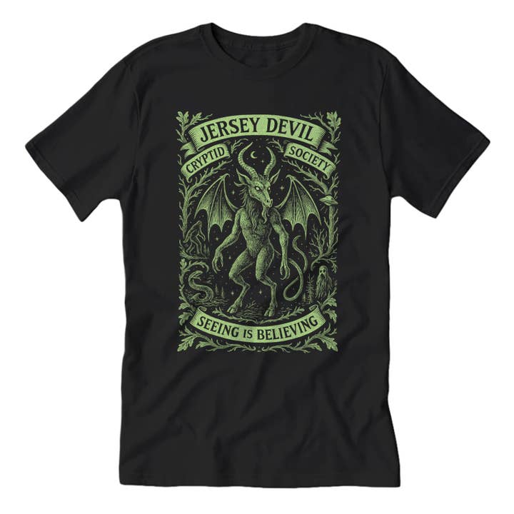 Shady Front - Wholesale Screen Printed T-Shirt - Unisex - Jersey Devil Cryptid Society T-Shirt
