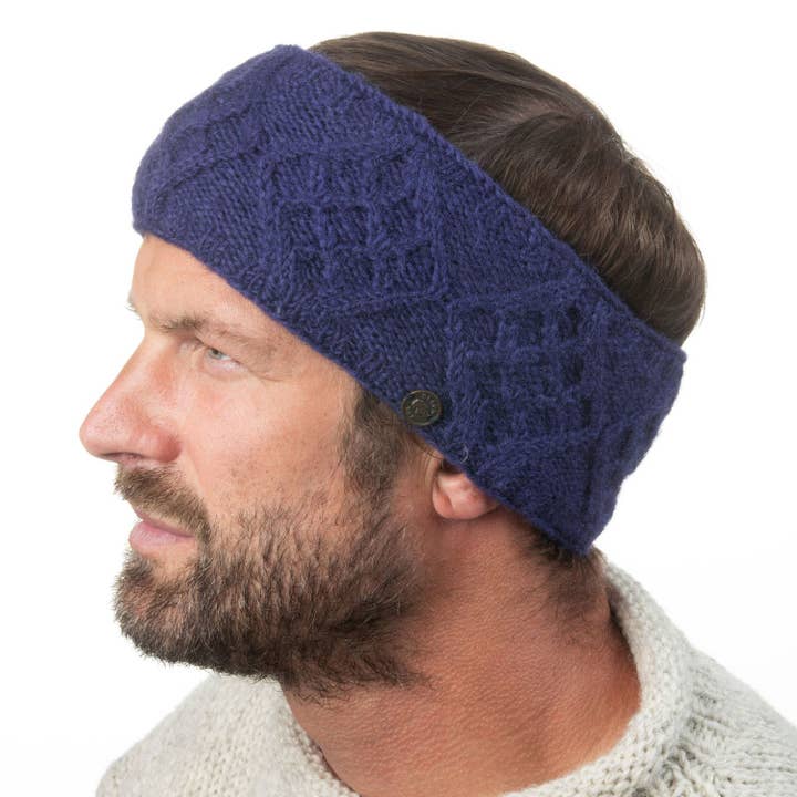 Diadema de Rombo en Celosía - Pura Lana - Tejida para venta al por mayor de Black Yak Ltd