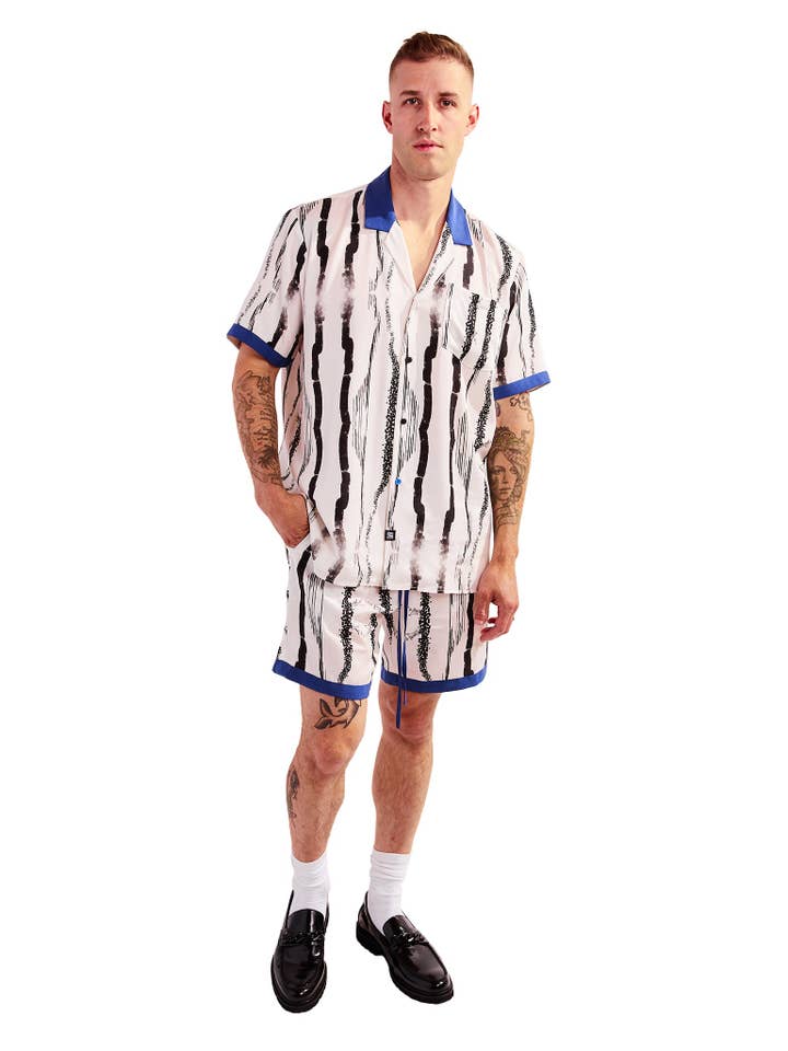 Amy Page DeBlasio - Wholesale Button Down Shirt - Men's - Button-Down Shirt in Custom Print Tencel
