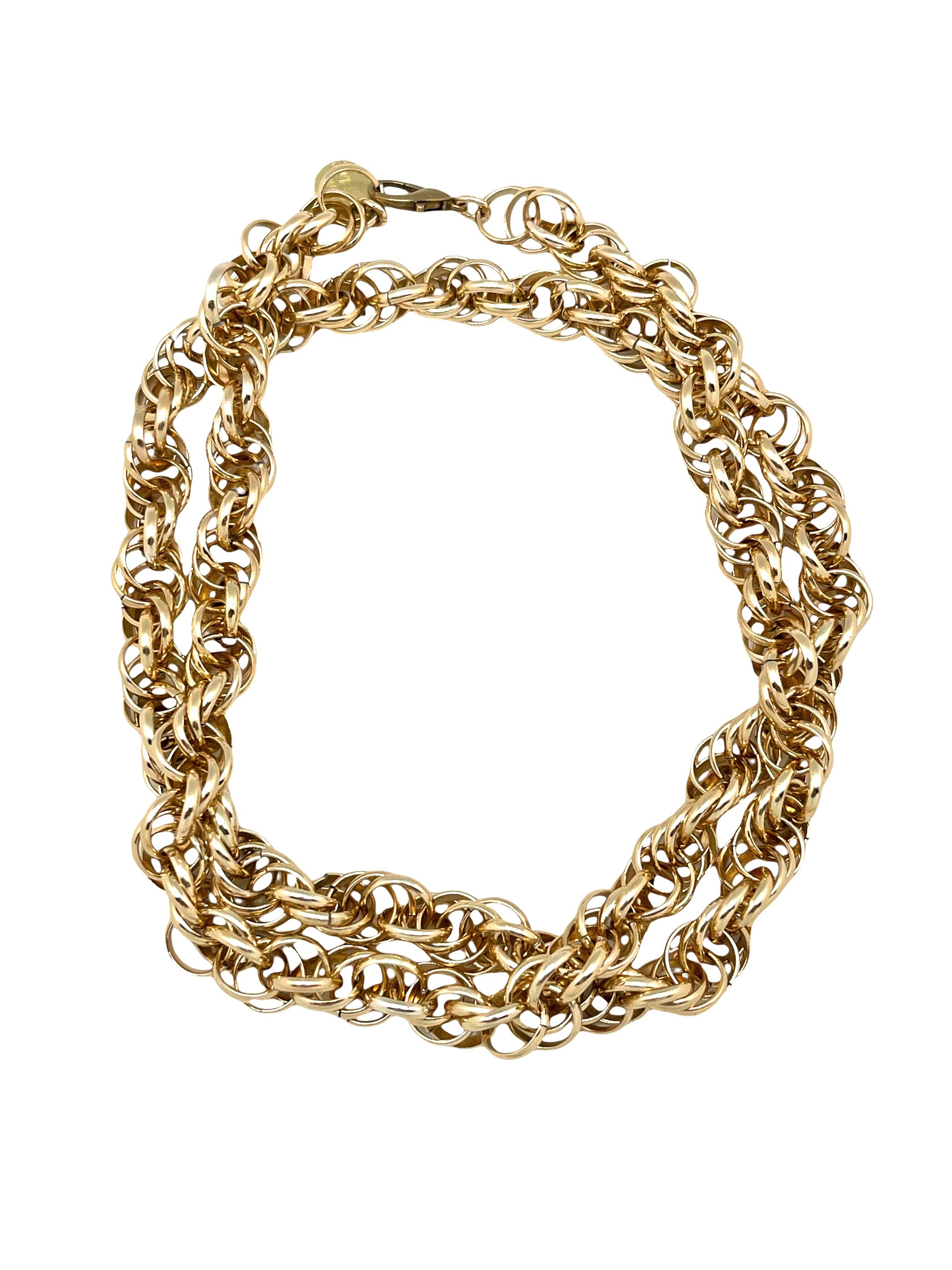 Gloria Mago - Wholesale Link & Chain Necklace - Multi-position necklace at 80cm in gold aluminum chain muktilinks1