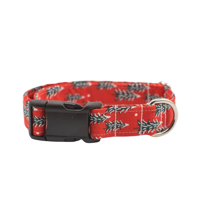 The Oxford Dog - Wholesale Pet Collar - Dog - Dog Collar | Christmas Dog Collar | Fir Tree in Red | Oxford