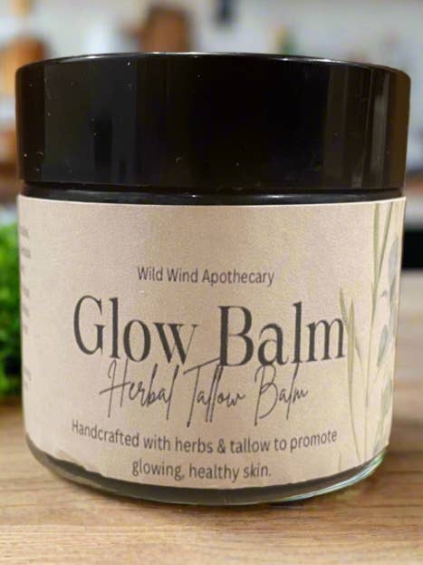 Glow Balm Herbal Tallow Facial Balm for wholesale by Wild Wind Apothecary