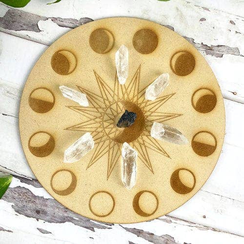 Rock Paradise - Wholesale Crystal Grid - Wood Crystal Grid - Celestial Moon Phases & Sun Moon Design4