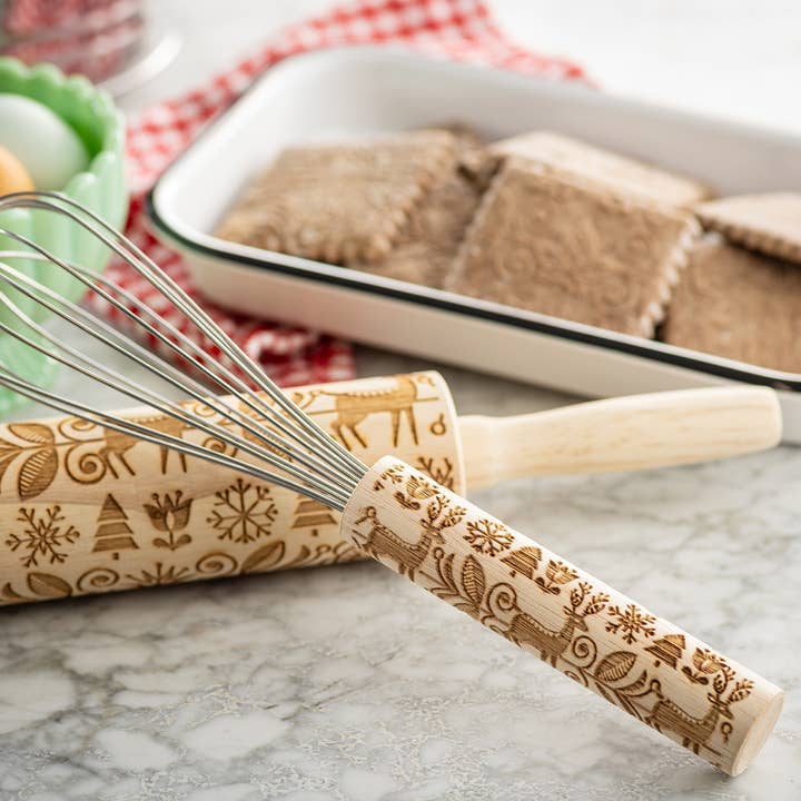 TableCraft Products Company - Wholesale Kitchen Tool/Gadget - Embossed Decorative Whisk, Winter Design1