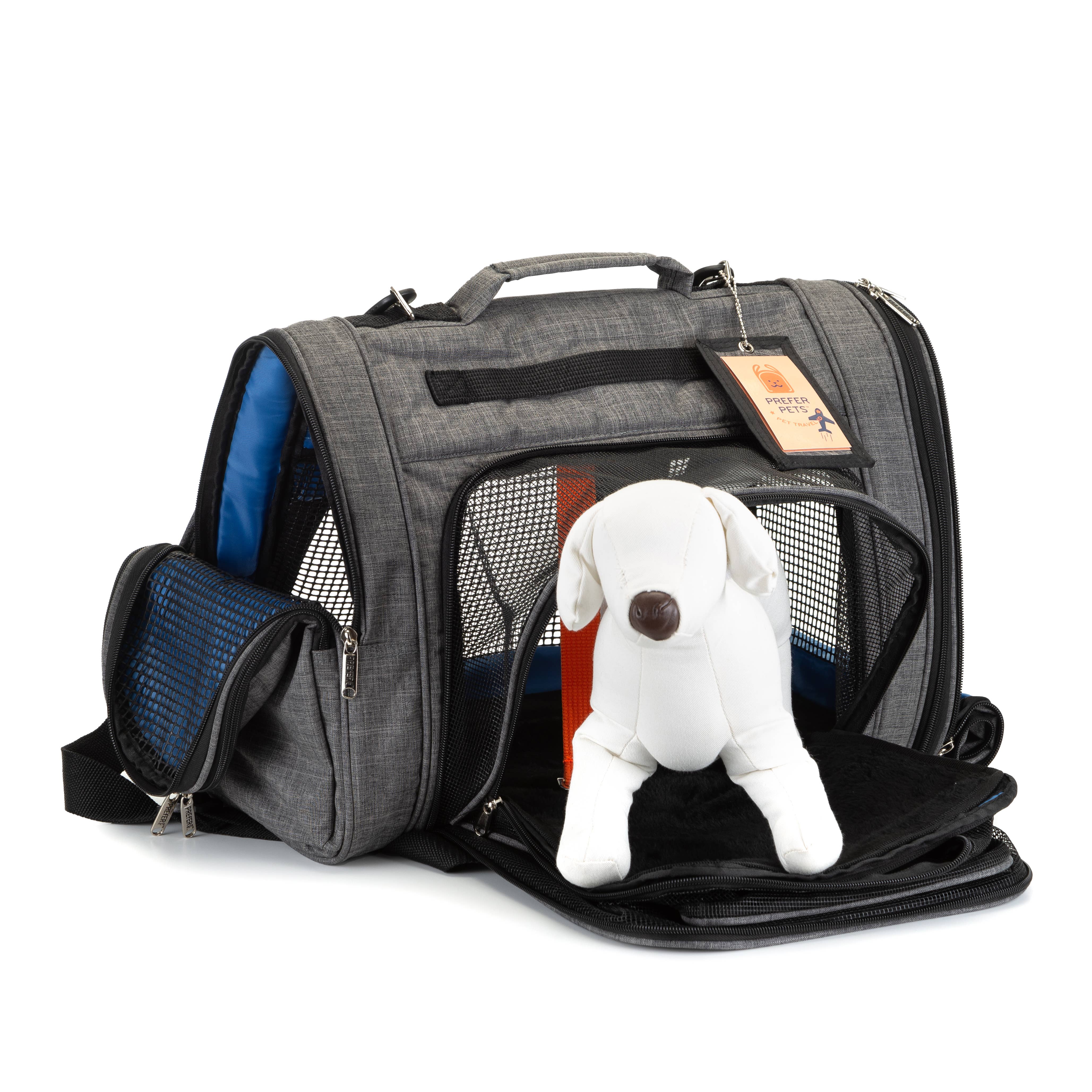 Prefer Pets Travel Gear - Wholesale Pet Carrier - Cat/Dog - Hideaway Backpack - Expandable Heather Gray6