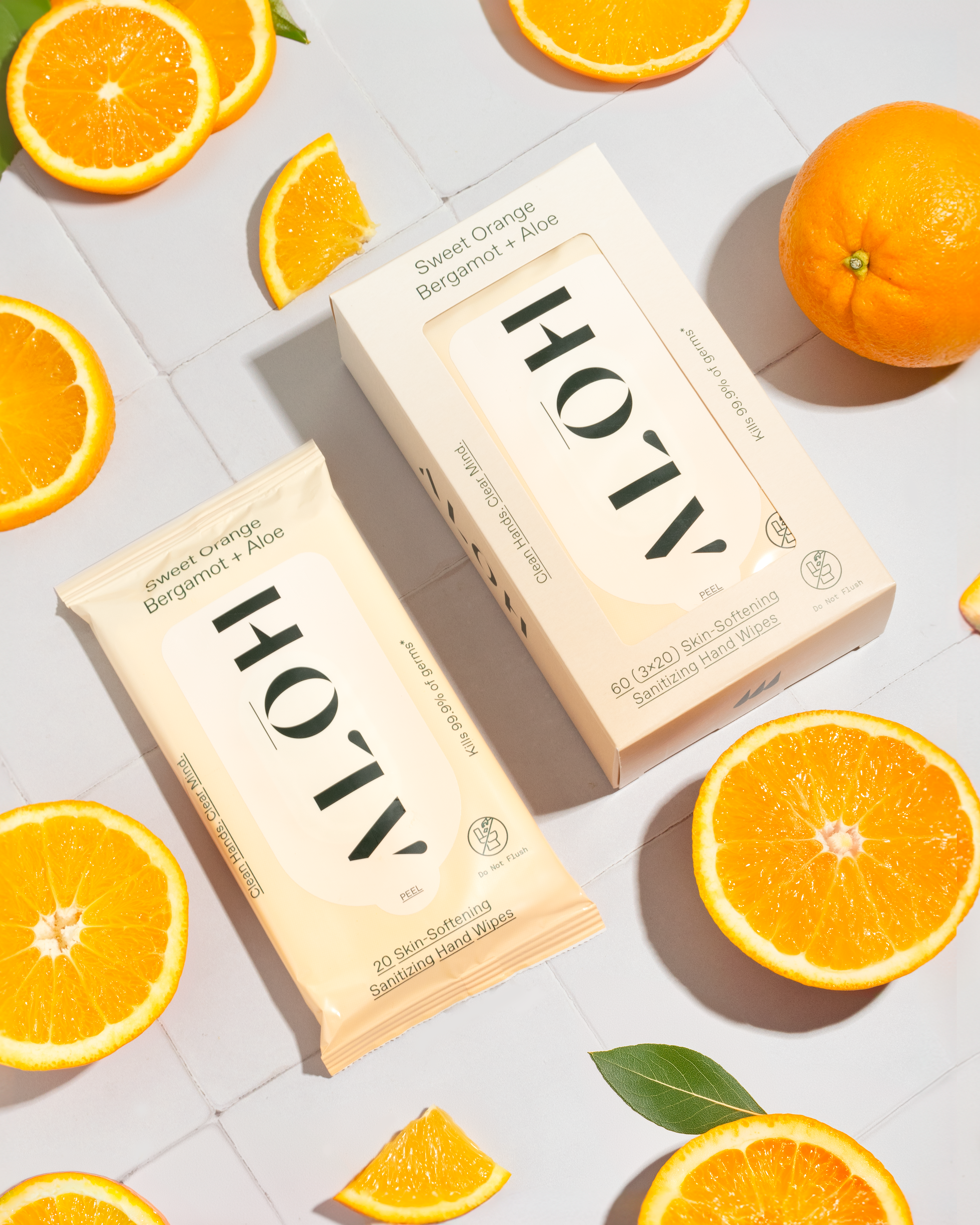 ALŌH - Wholesale Hand Sanitizer - Sweet Orange Bergamot + Aloe Sanitizing Hand Wipes 3-Pack1