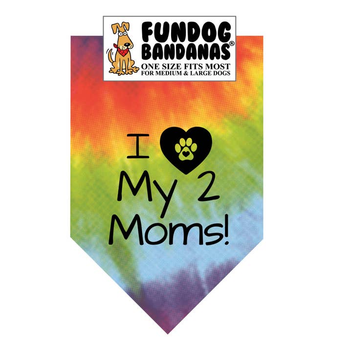 Wholesale 5 Pack - I Love My 2 Moms! Bandana for wholesale by FunDog Bandanas