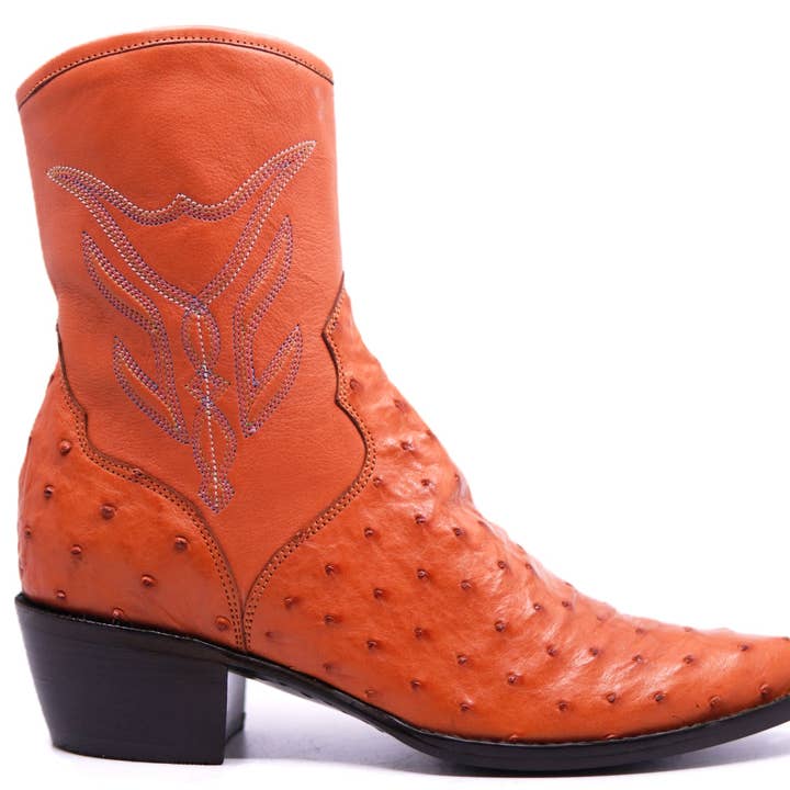 Genuine Ostrich Botin 8.5- US Women's 8.5 for wholesale by Max Leather Inc.