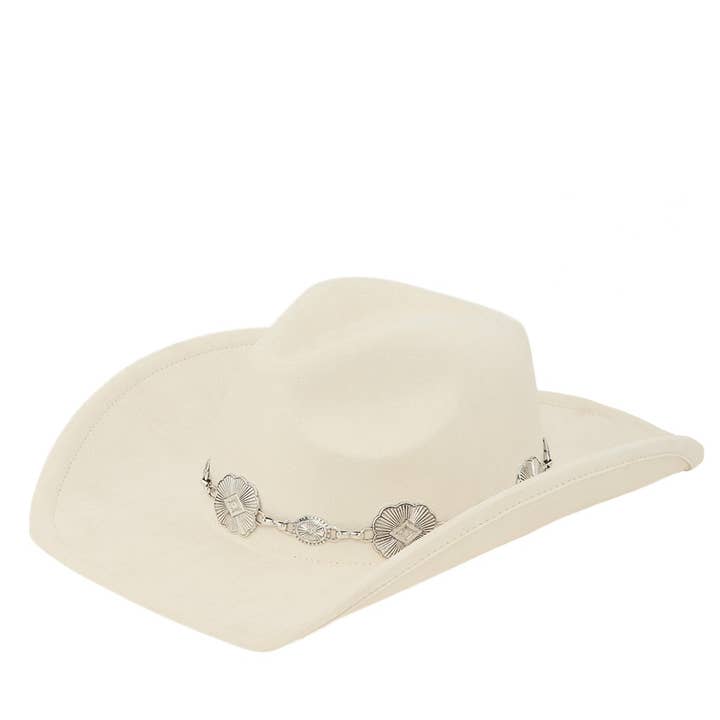 Bestto - Wholesale Cowboy Hat - Women's - VINTAGE METAL CHAIN ACCENT WESTERN CHIC FEDORA HAT