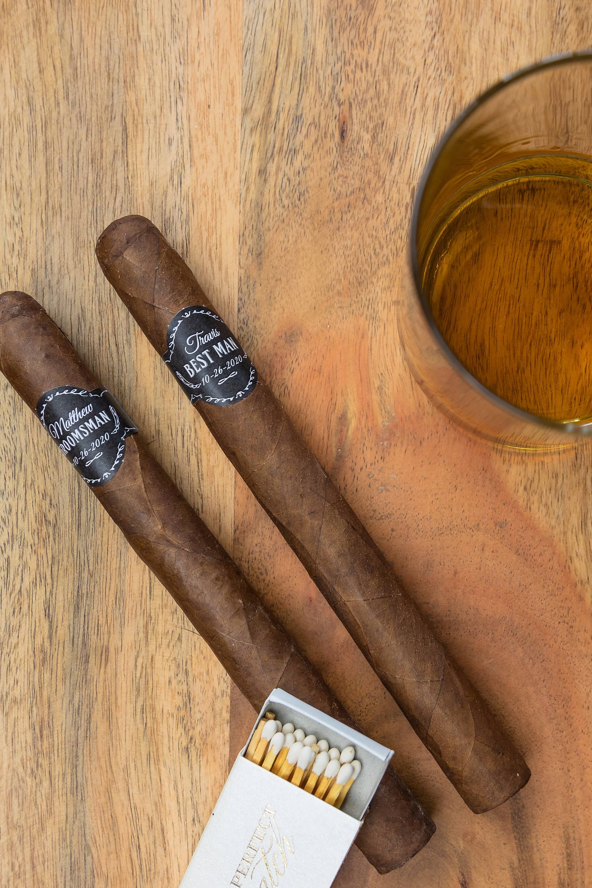 Paprika Paperie - Vente Textes pour étiquette cadeau - Bandes pour cigares personnalisées pour témoins et meilleur homme - Lot de 16 - Étiquettes pour cigares de mariage9