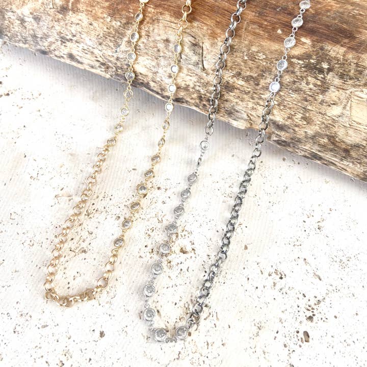 Long layering rolo chain necklaces for wholesale by VB&CO Designs Handmade Jewelry