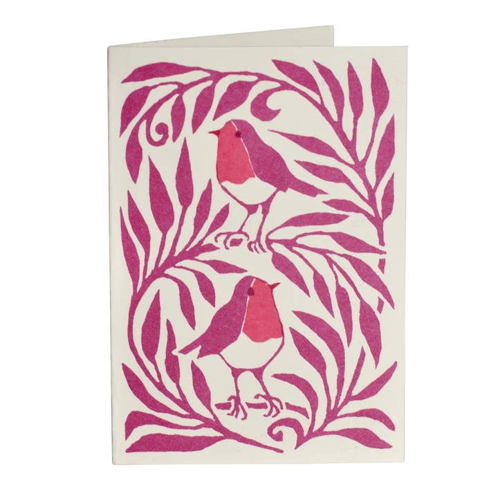 Pack of Six Small Cards Two Robins for wholesale by Cambridge Imprint