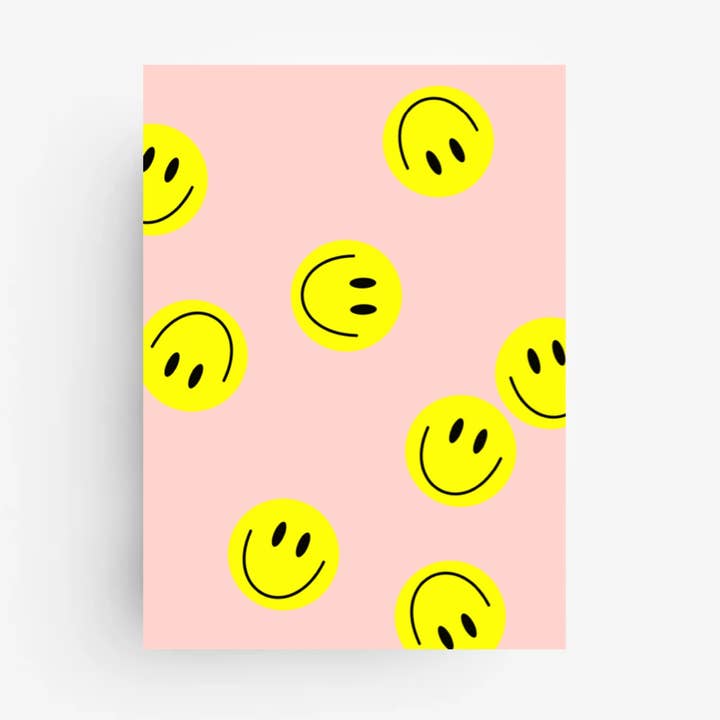 Carte postale « Flying Smiley » pour la vente par Ute Arnold / Hej.Ibiza