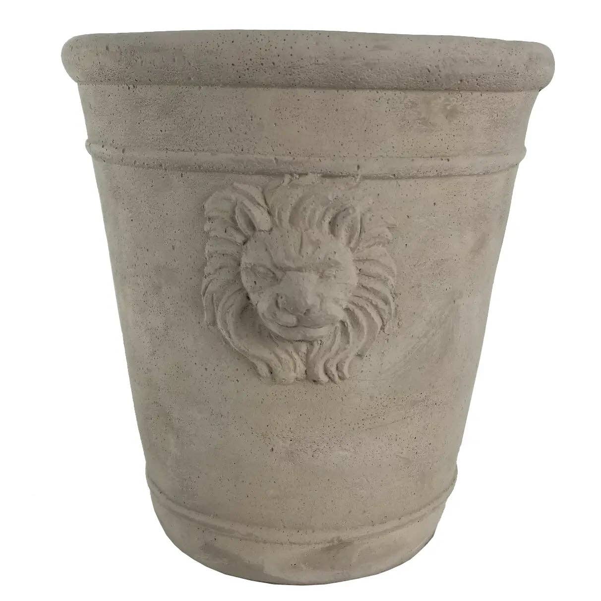 Vagabond Vintage – wholesale Plant pot – Tall Cement Lion Head Pot1
