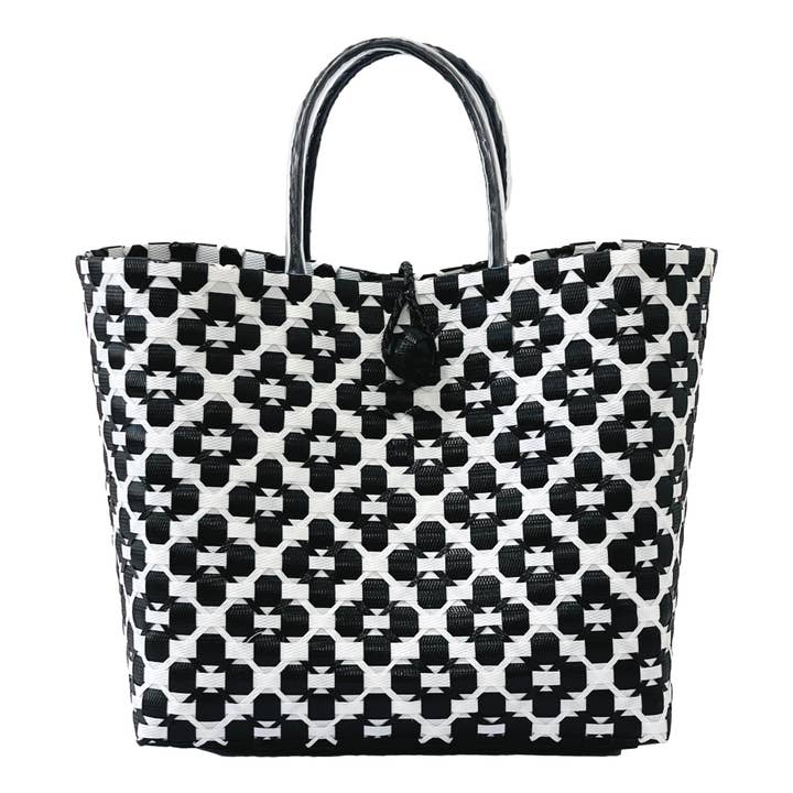 New Daisy Large Recycled Plastic Woven Tote Bag for wholesale by My Funky Bags