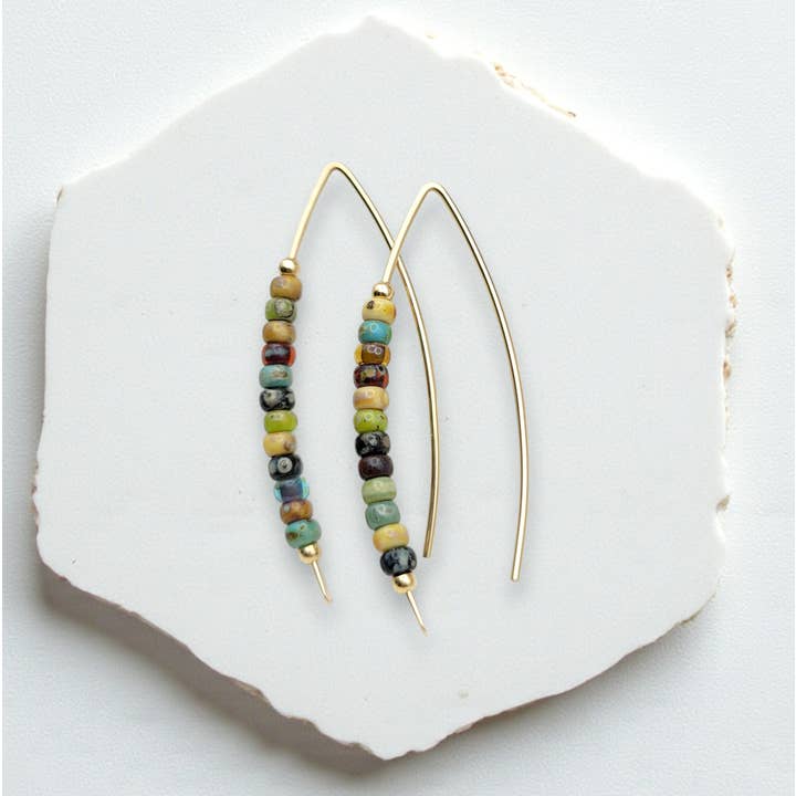 14k Gold Filled and Colorful Beaded Earrings for wholesale by Bijou by SAM