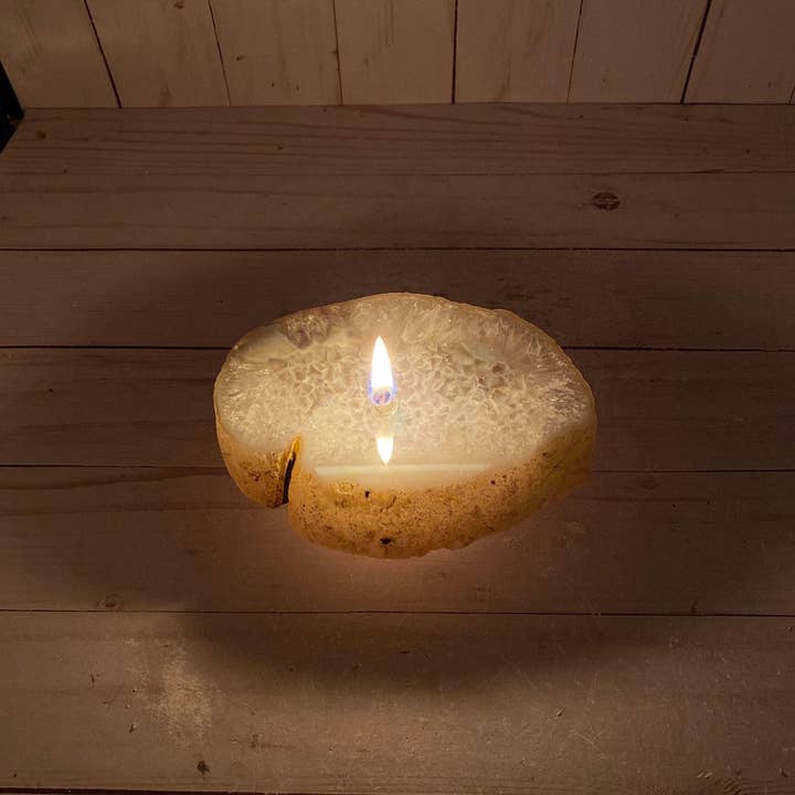 Roccia Roba - Wholesale DIY Craft Kit - ROCK CANDLE KIT - thick agate slab4