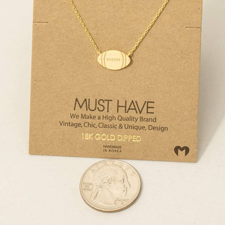 Fame Accessories - Wholesale Pendant/Charm Necklace - Dainty Football Pendant Necklace2